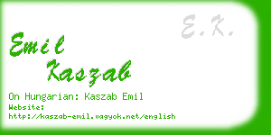 emil kaszab business card